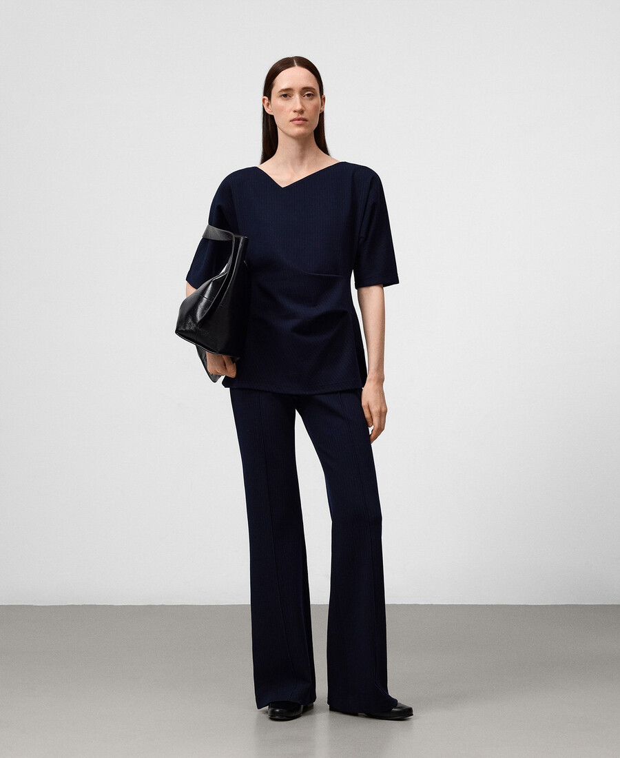 pantalón acampanado de rayas mujer