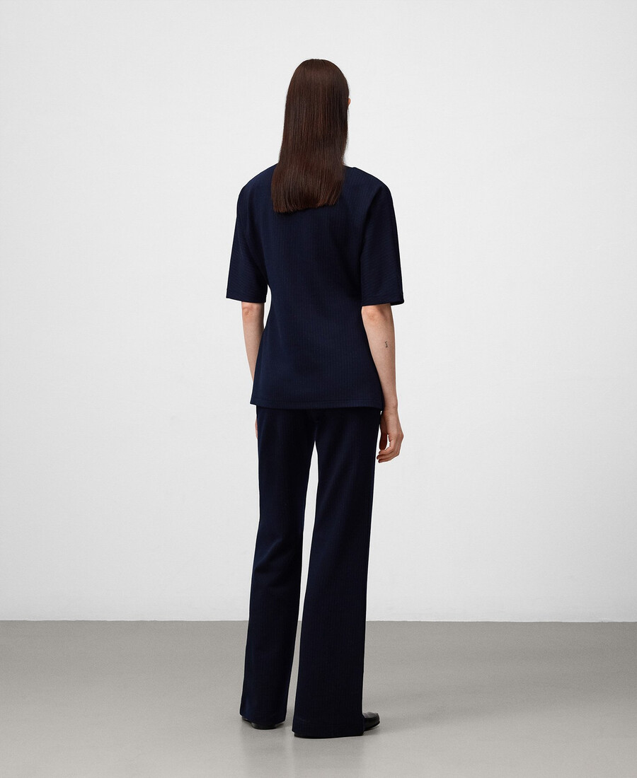 pantalón acampanado de rayas mujer