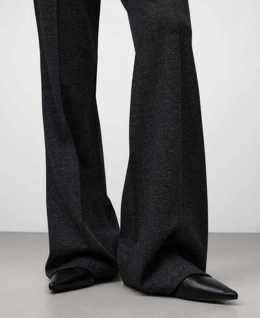 pantalones acampanados de espiga para mujer