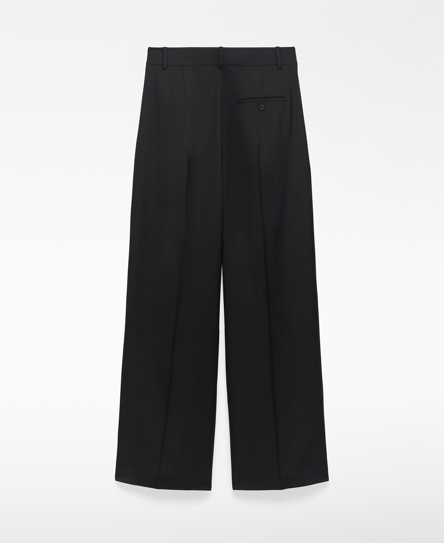 pantalón sastre negro de pierna ancha para mujer