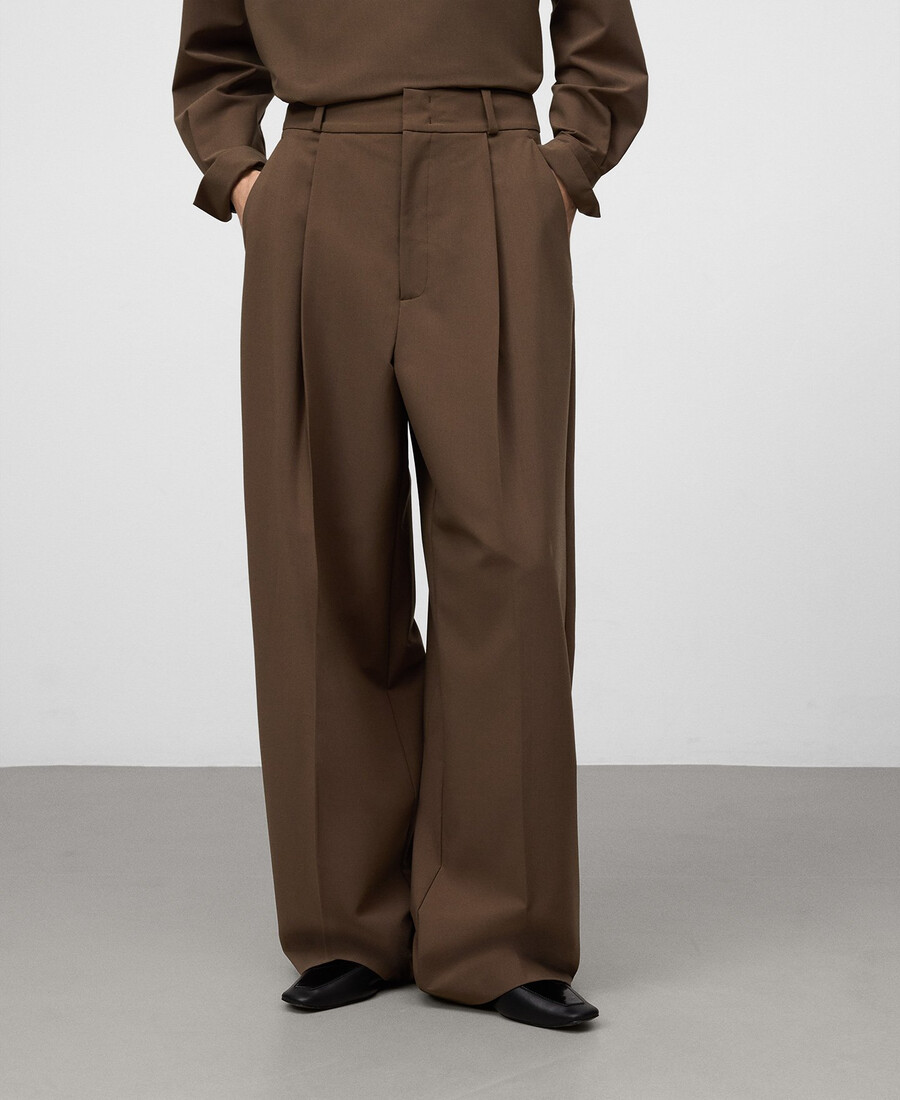 pantalones anchos de sastre para mujer
