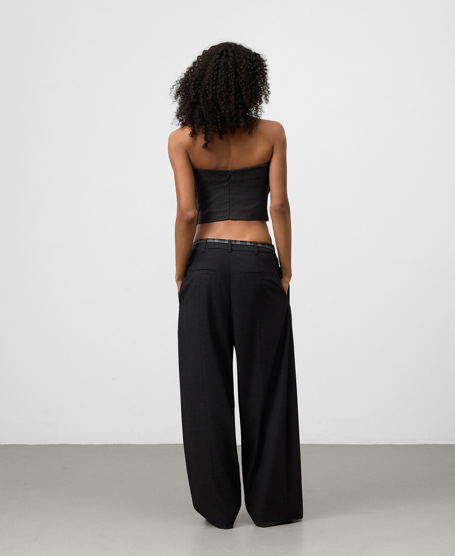 pantalón asimétrico combinado mujer