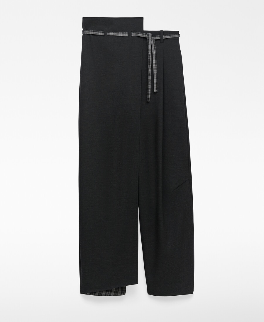 pantalón asimétrico combinado mujer