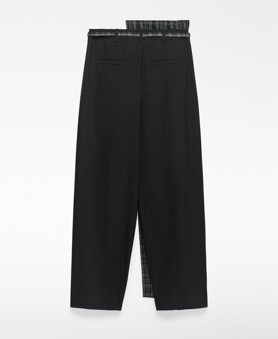 pantalón asimétrico combinado mujer