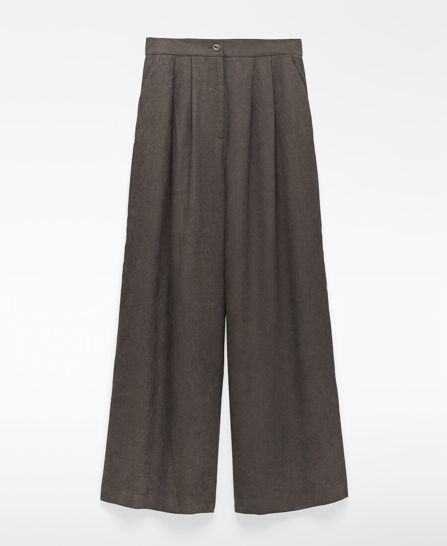 pantalones anchos de pana para mujer