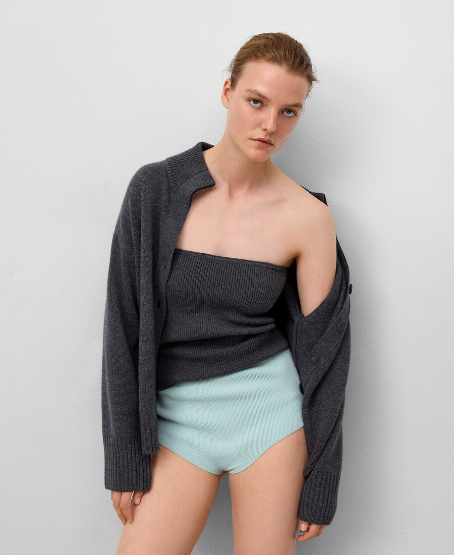 culotte de punto canalé inglés para mujer