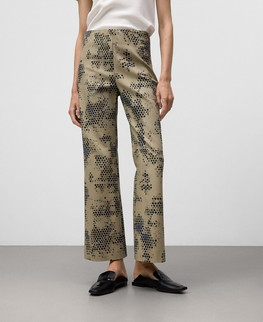 pantalón acampanado estampado mujer