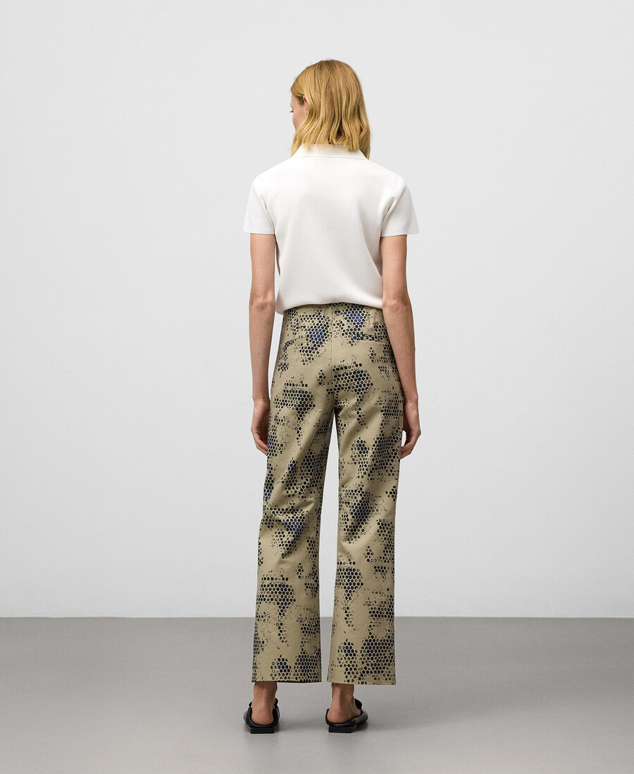 pantalón acampanado estampado mujer