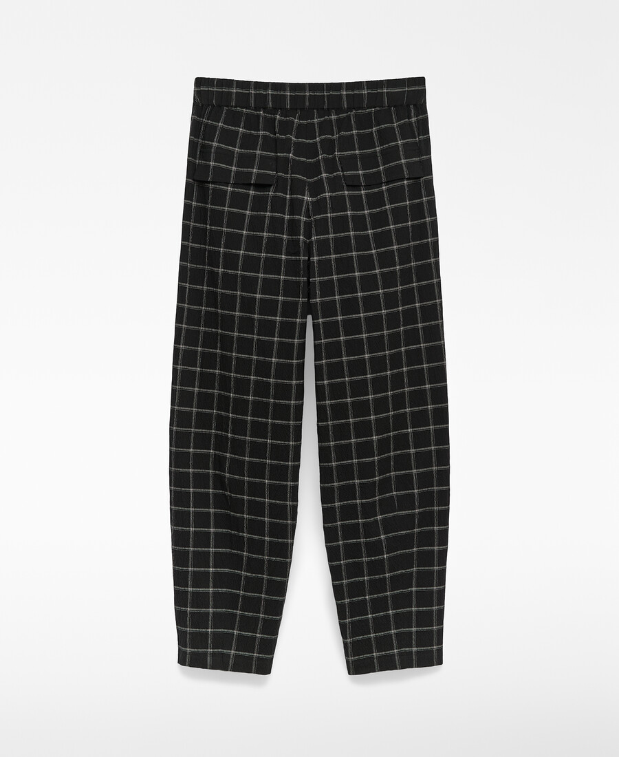 pantalones de cuadros de corte barril para mujer