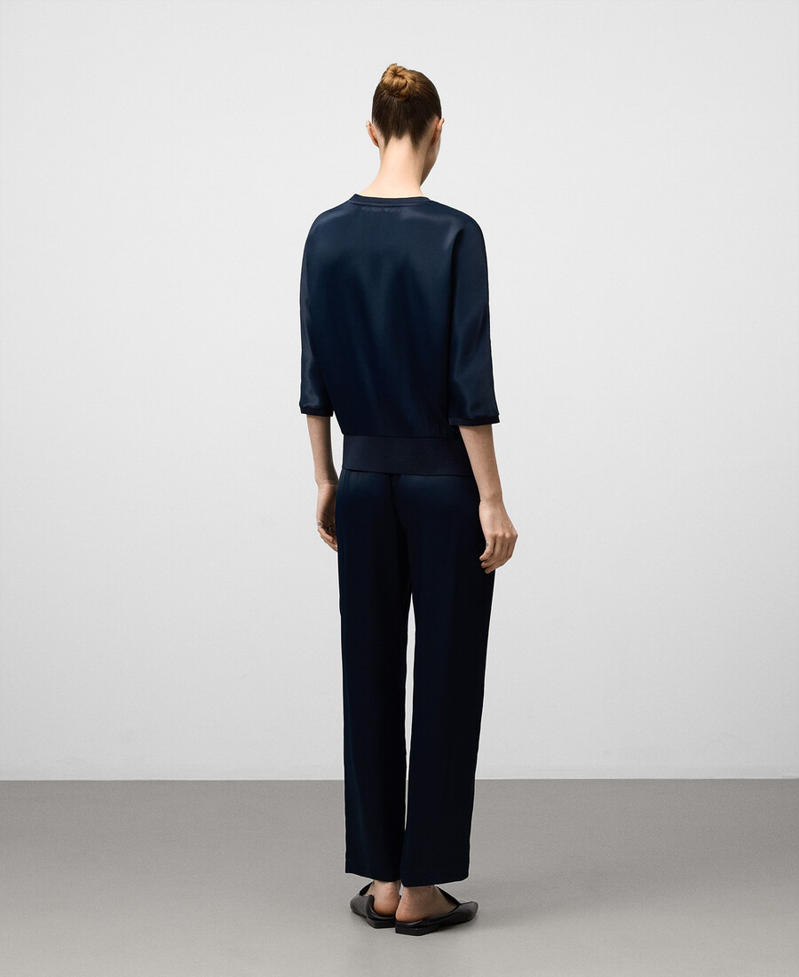 pantalón jogger de satén para mujer