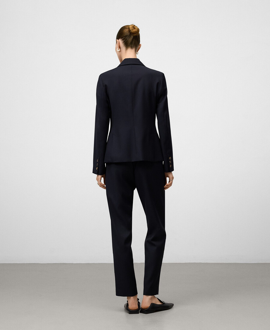 pantalón azul marino hasta el tobillo mujer
