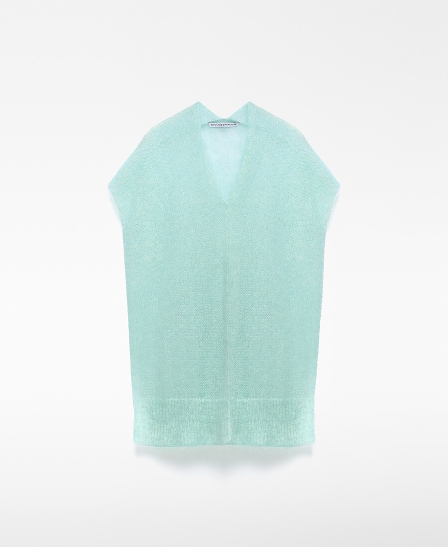 chaleco de punto de mezcla de mohair para mujer