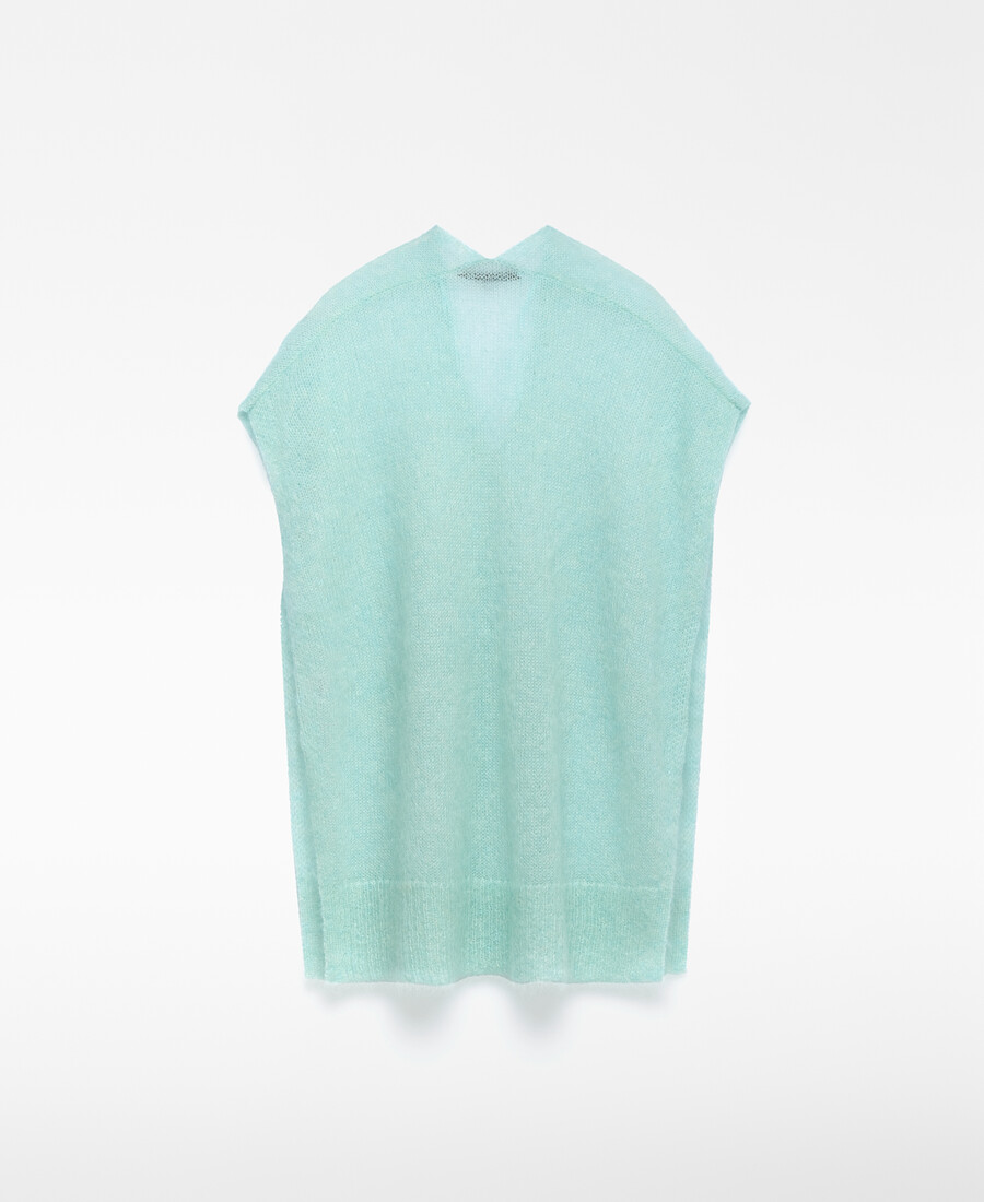 chaleco de punto de mezcla de mohair para mujer