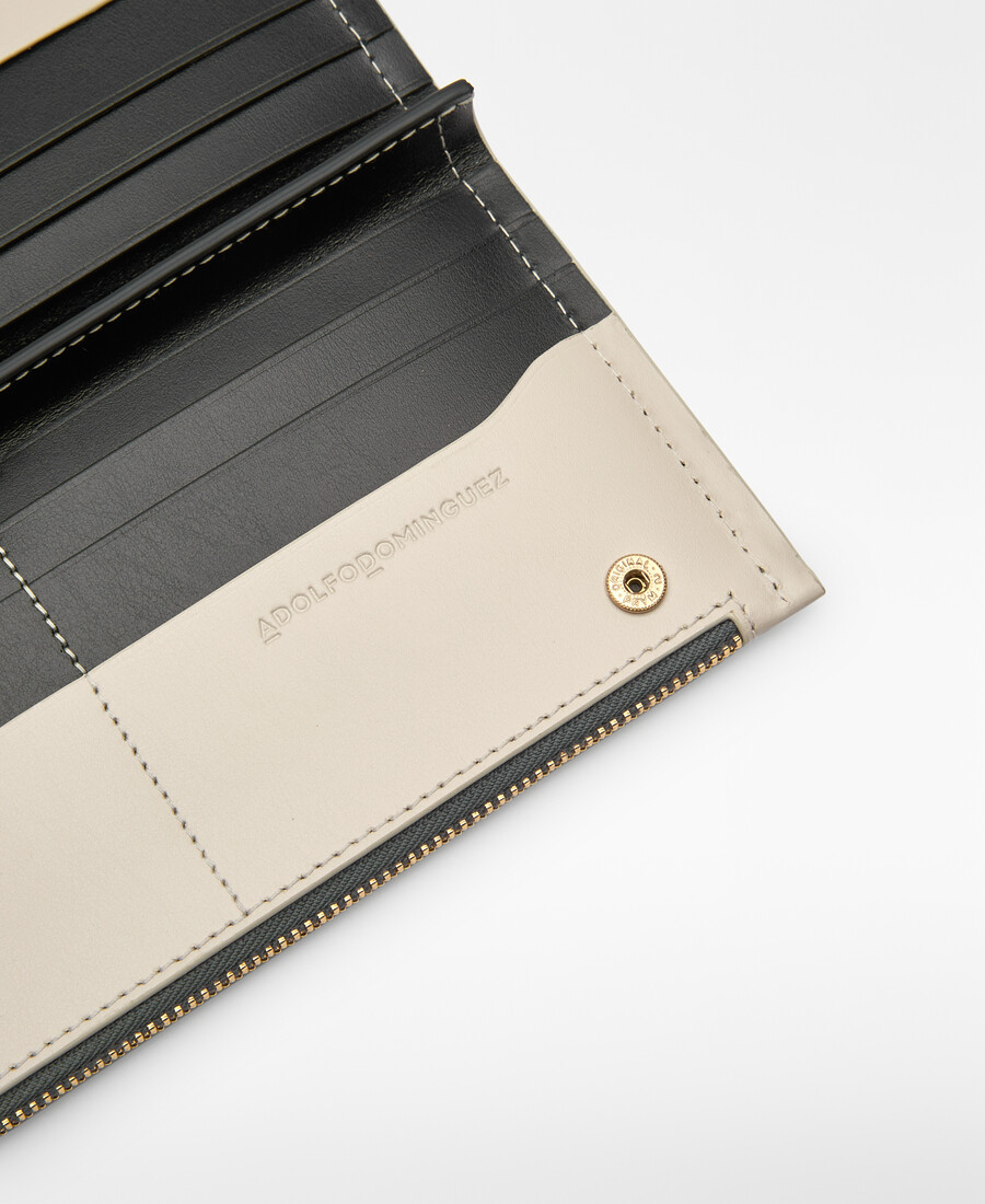 cartera de piel para mujer con estampado de mapas