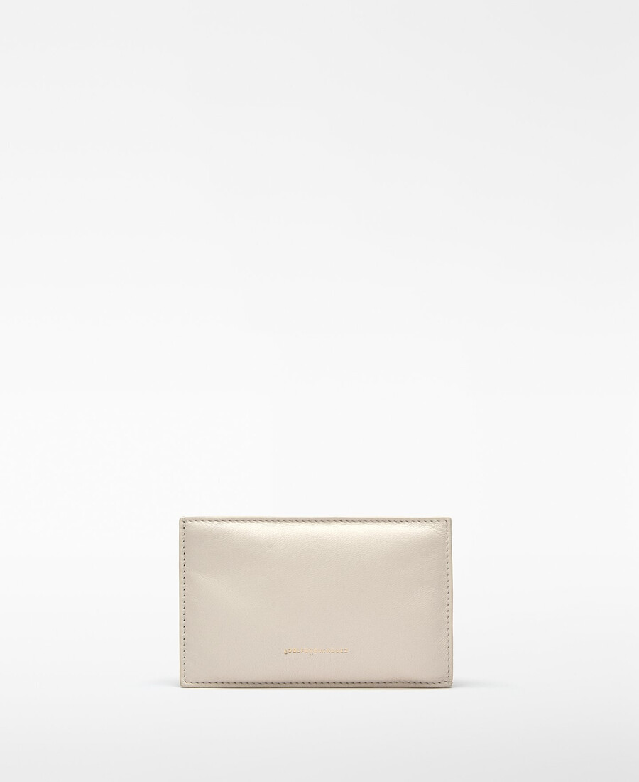 cartera acolchada de piel para mujer