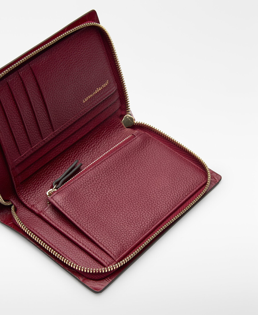 cartera de mujer mica con relieve de cocodrilo