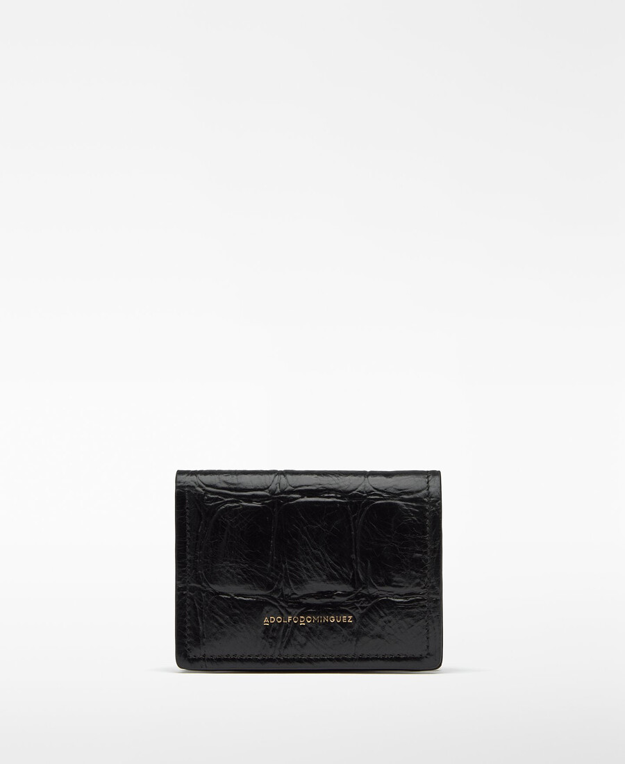 cartera de mujer mica con relieve de cocodrilo