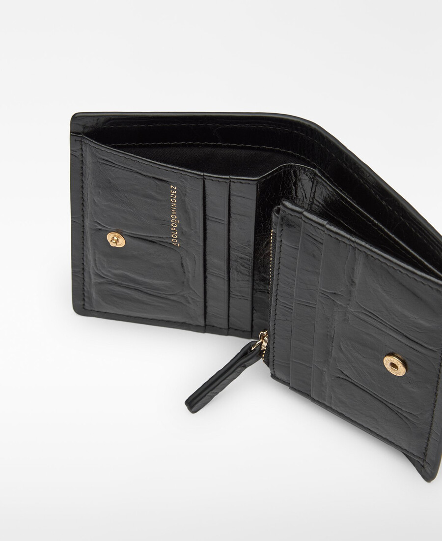 cartera de mujer mica con relieve de cocodrilo