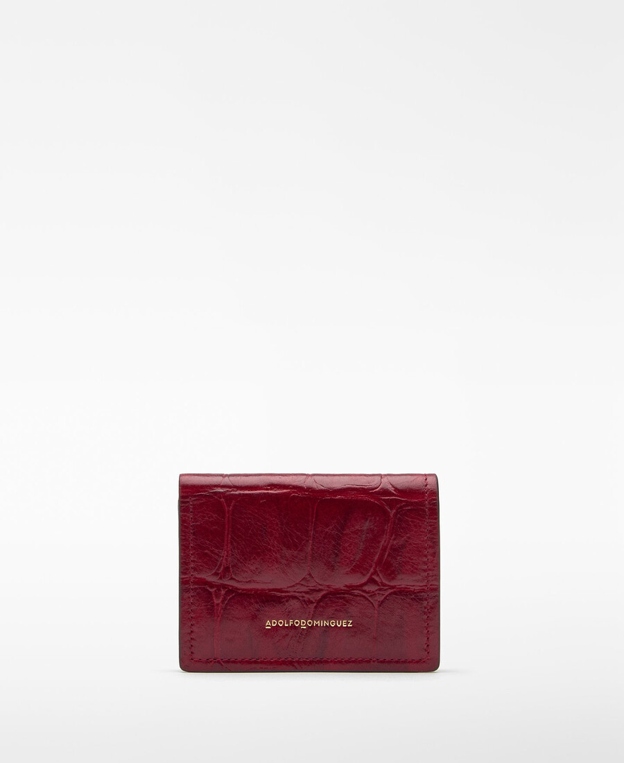 cartera de mujer mica con relieve de cocodrilo