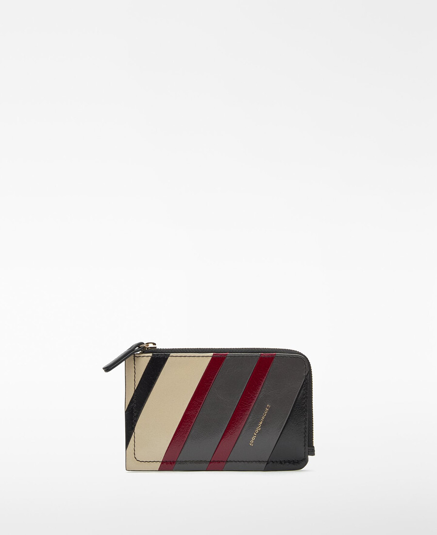 cartera pequeña de mujer con patchwork de piel