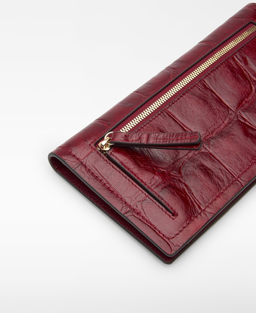 cartera grande de mica con efecto cocodrilo para mujer