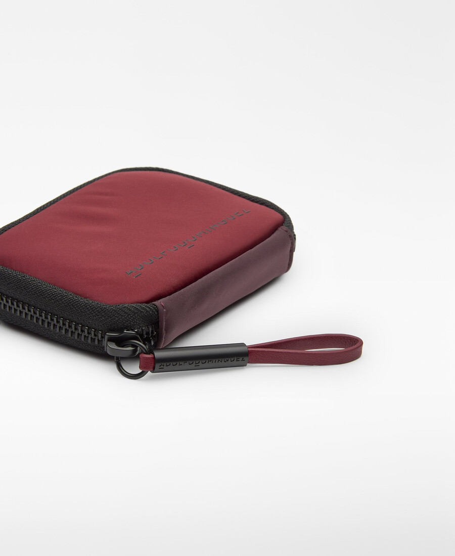 cartera pequeña de nailon bicolor para mujer