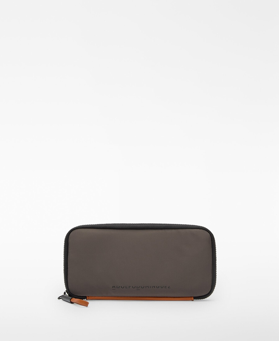 cartera grande de nailon bicolor para mujer
