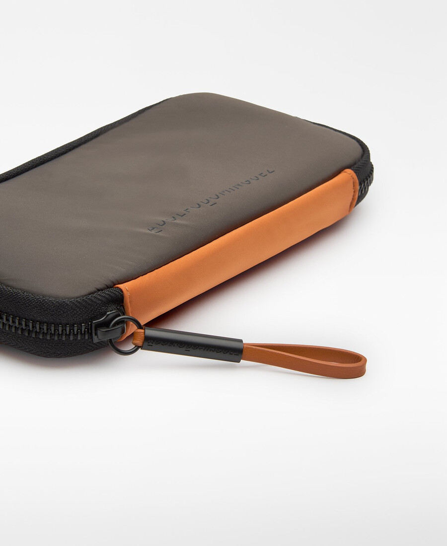cartera grande de nailon bicolor para mujer